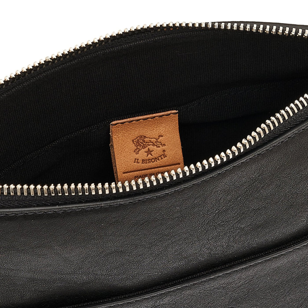 Oriuolo | Men's crossbody bag in vintage leather color black