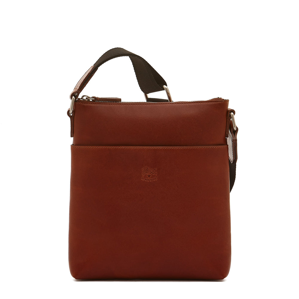 Oriuolo | Men's crossbody bag in vintage leather color sepia