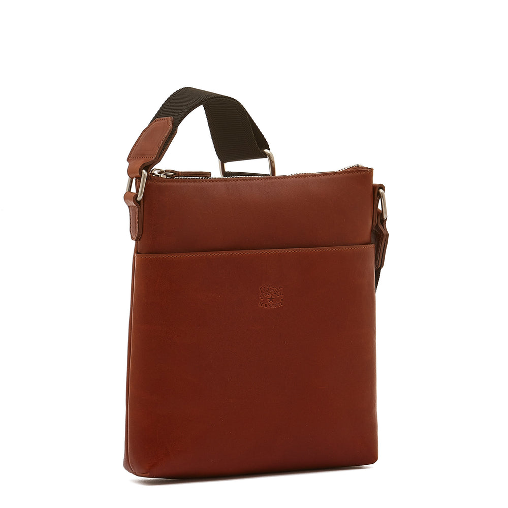 Oriuolo | Men's crossbody bag in vintage leather color sepia