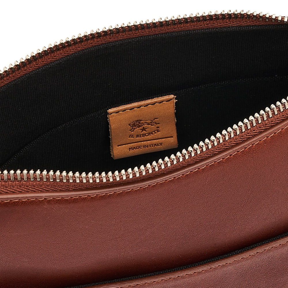 Oriuolo | Men's crossbody bag in vintage leather color sepia