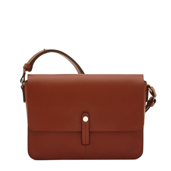 Tondina | Women's crossbody bag in leather color red ruggine