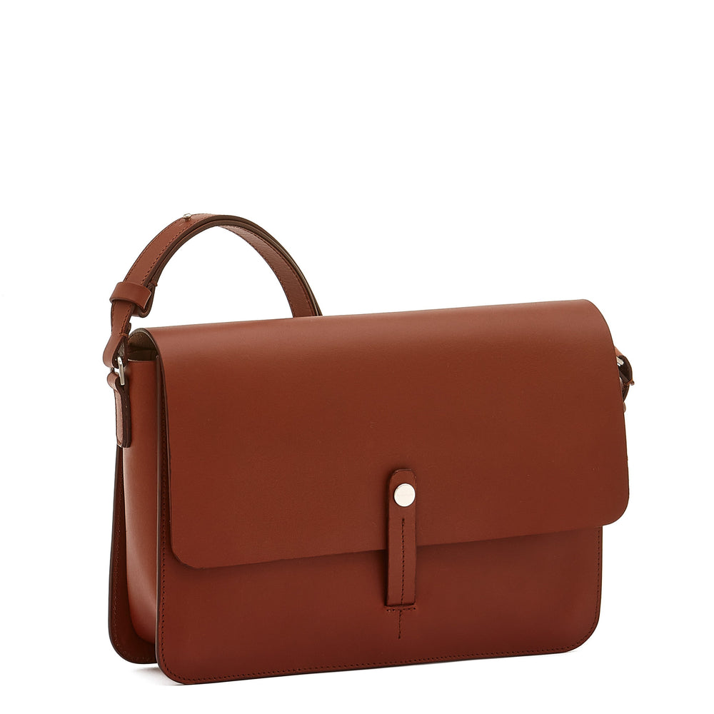 Tondina | Women's crossbody bag in leather color red ruggine
