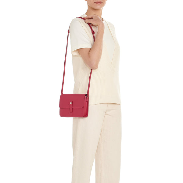 Tondina | Women's crossbody bag in leather color cherry