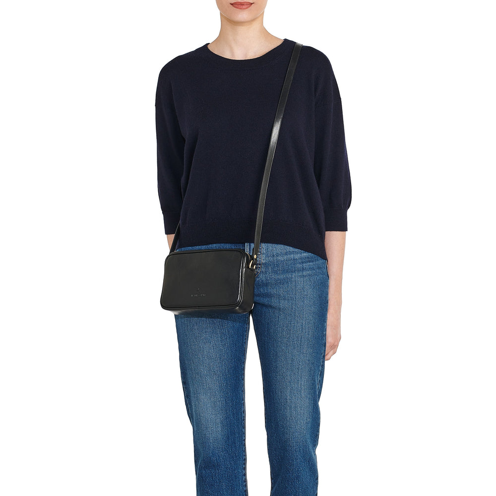 Oliveta | Sac bandouliere pour femme en cuir couleur noir