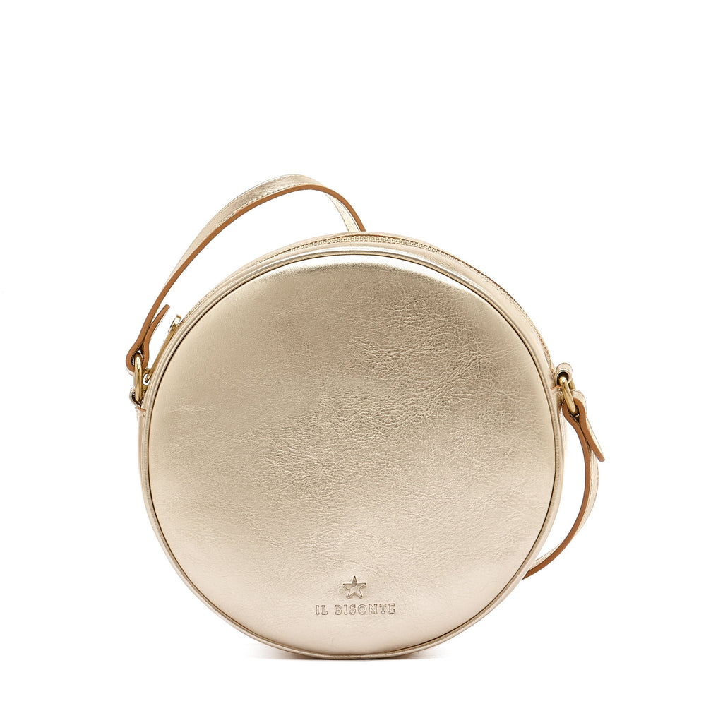 Oliveta | Women's crossbody bag in metallic leather color metallic platinum