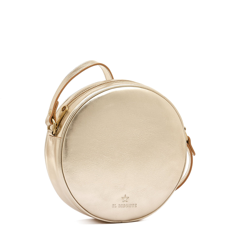 Oliveta | Women's crossbody bag in metallic leather color metallic platinum