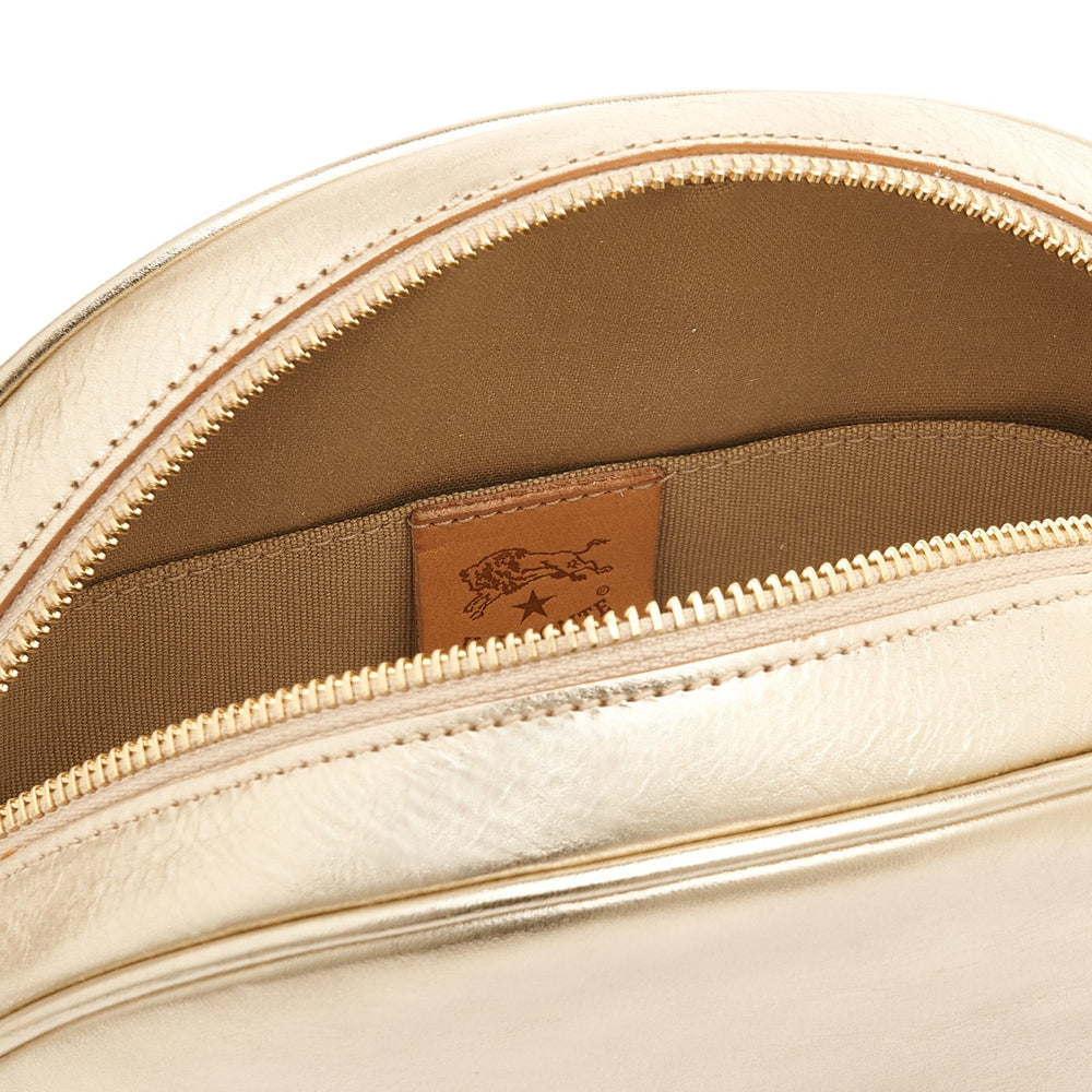Oliveta | Women's crossbody bag in metallic leather color metallic platinum