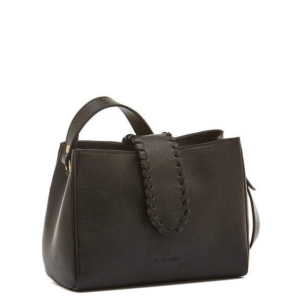 La fiaba | Women's crossbody bag in leather color black