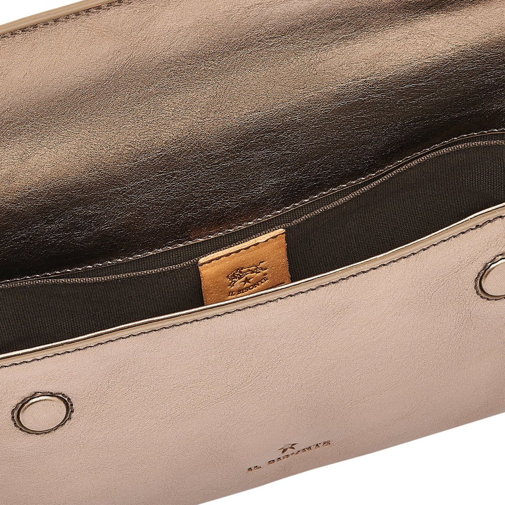 Studio | Sac bandouliere pour femme en cuir métallisé couleur métallique bronze