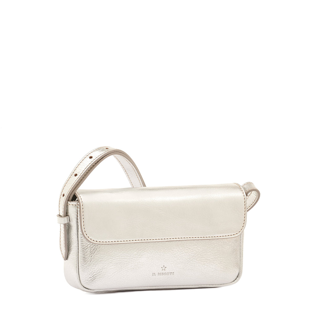 Studio | Women's crossbody bag in metallic leather color metallic silver