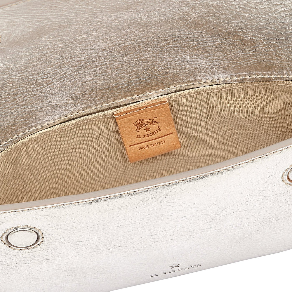 Studio | Women's crossbody bag in metallic leather color metallic silver