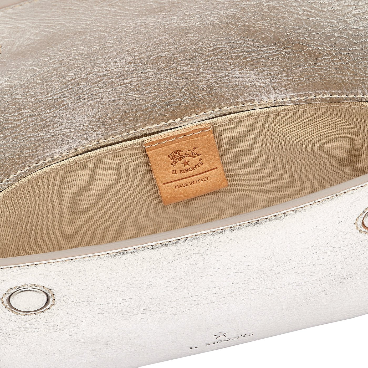 Studio | Women's crossbody bag in metallic leather color metallic silver