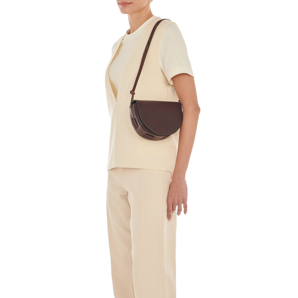 Snodo | Women's crossbody bag in vintage leather color coffee