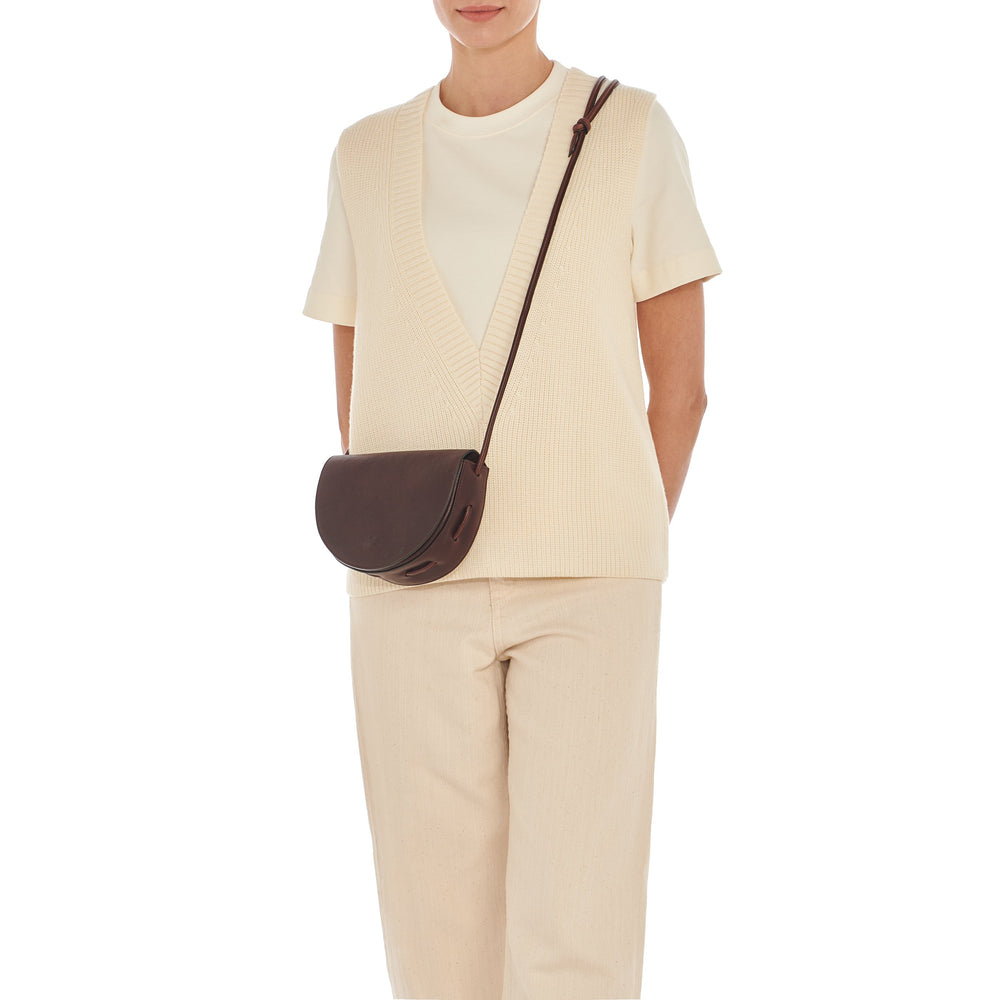 Snodo | Women's crossbody bag in vintage leather color coffee