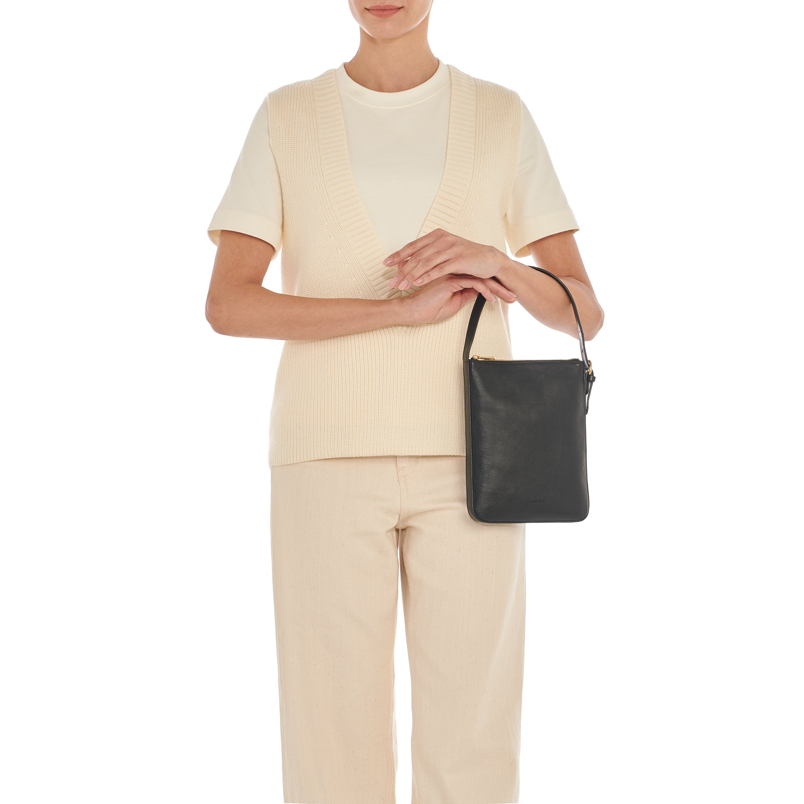 Modulo | Women's crossbody bag in leather color black