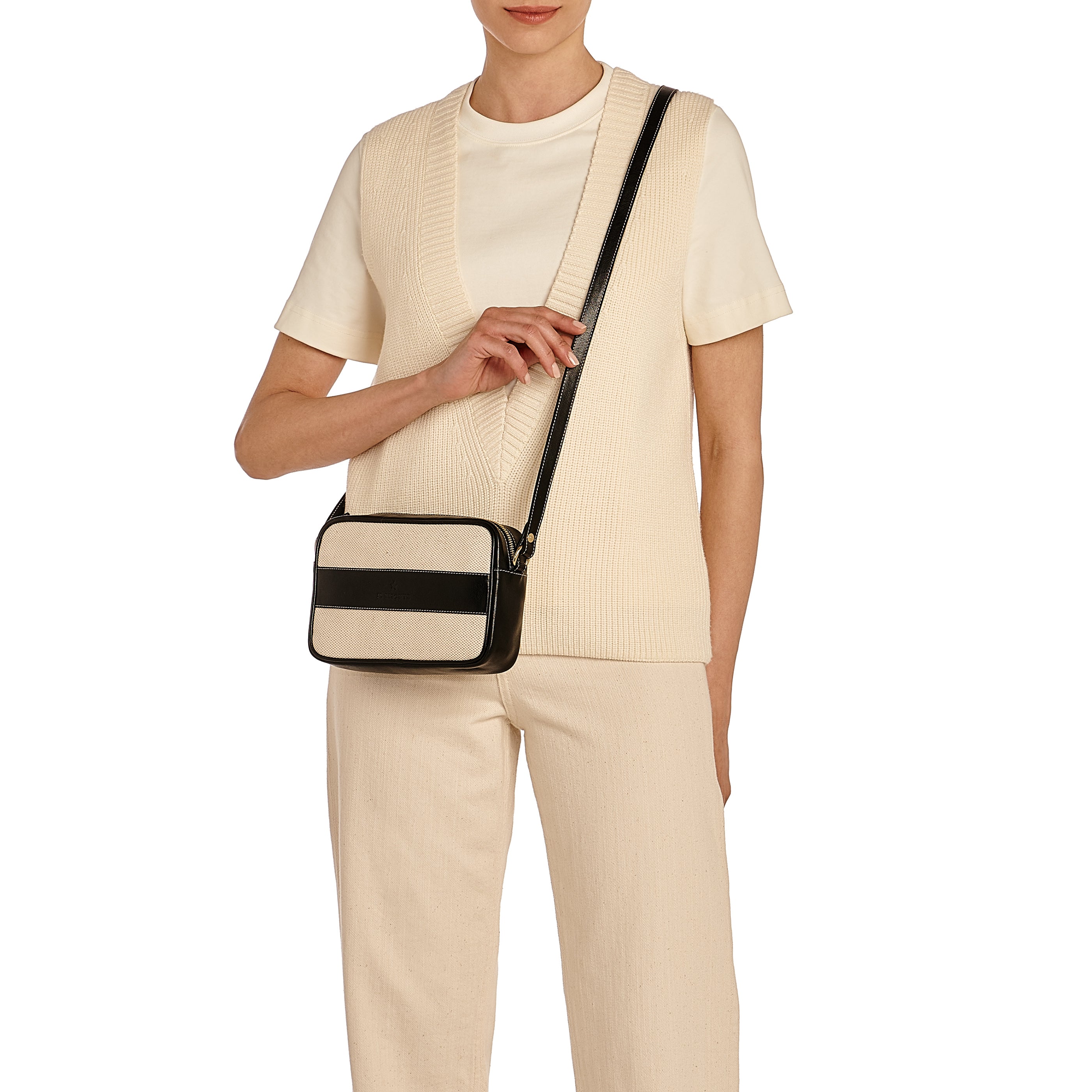 Marini | Women's crossbody bag in fabric color natural / black