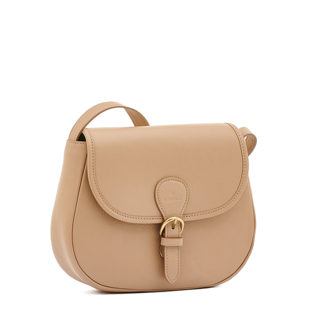 Novecento | Sac bandouliere pour femme en cuir couleur café au lait