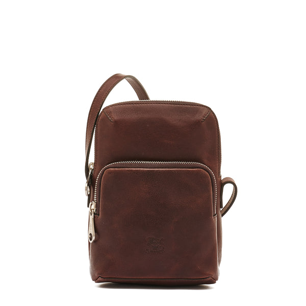 Duccio | Sac bandouliere pour homme en cuir vintage couleur café