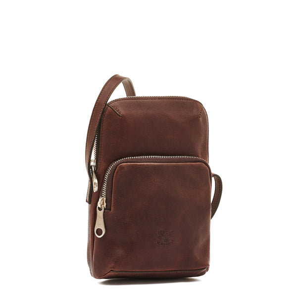 Duccio | Sac bandouliere pour homme en cuir vintage couleur café