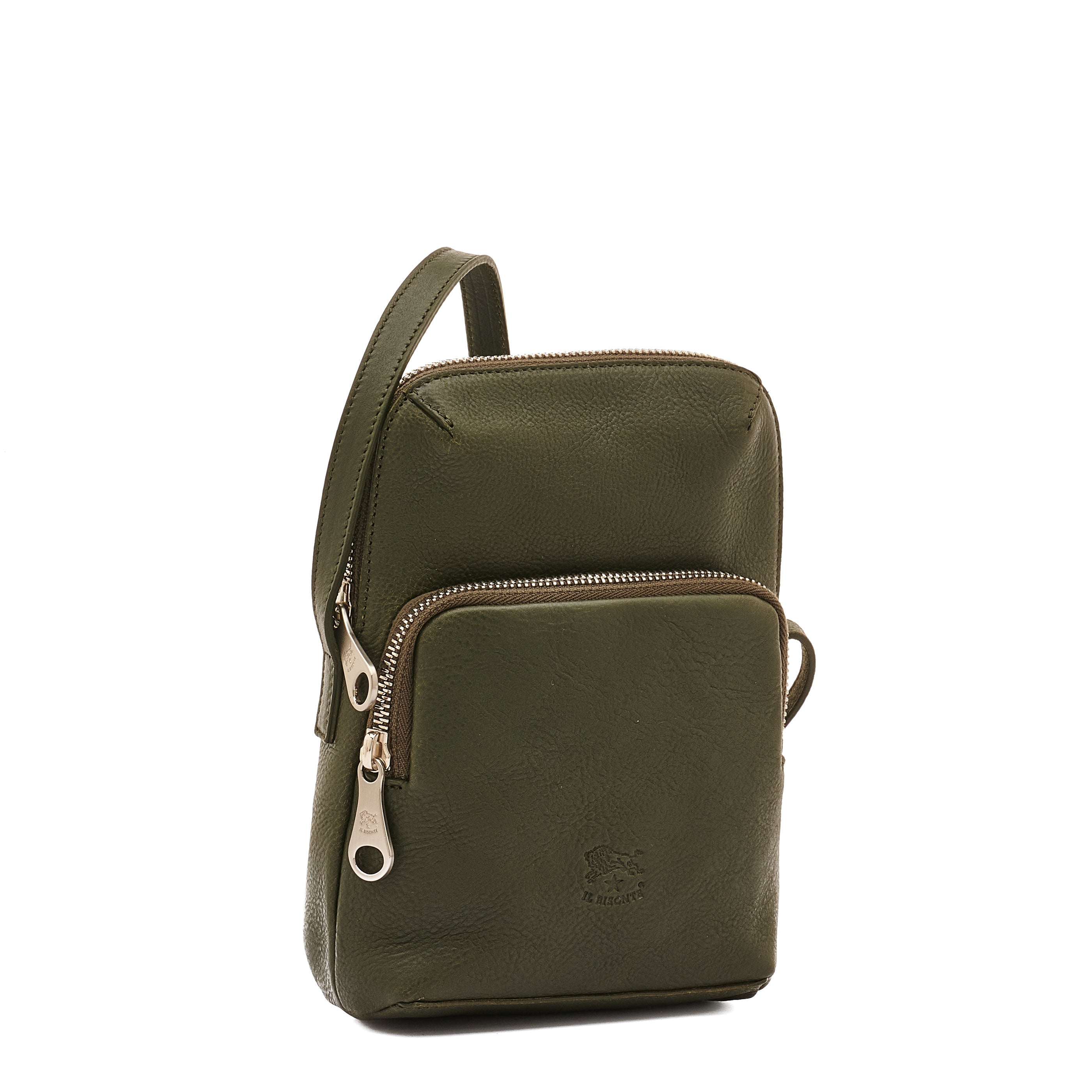 Duccio | Men's crossbody bag in vintage leather color forest