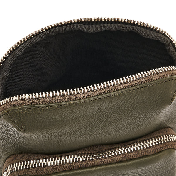 Duccio | Sac bandouliere pour homme en cuir vintage couleur forêt