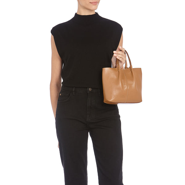 Nina | Women's crossbody bag in leather color gianduia