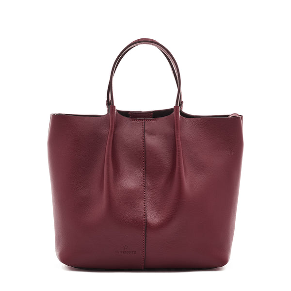 Nina | Sac bandouliere pour femme en cuir couleur cerise noir