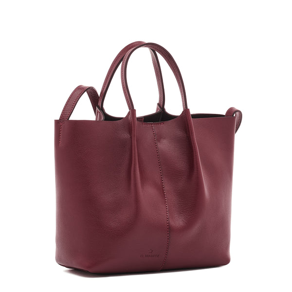 Nina | Sac bandouliere pour femme en cuir couleur cerise noir