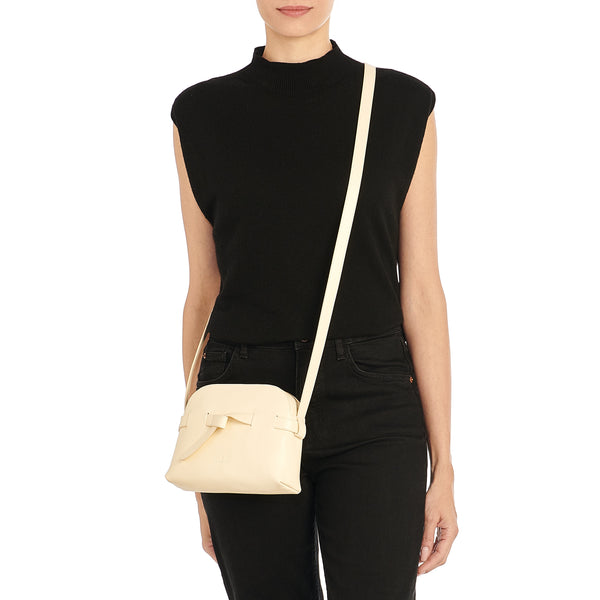 Elisa | Women's crossbody bag in leather color white