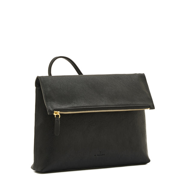 Anna | Women's crossbody bag in vintage leather color black