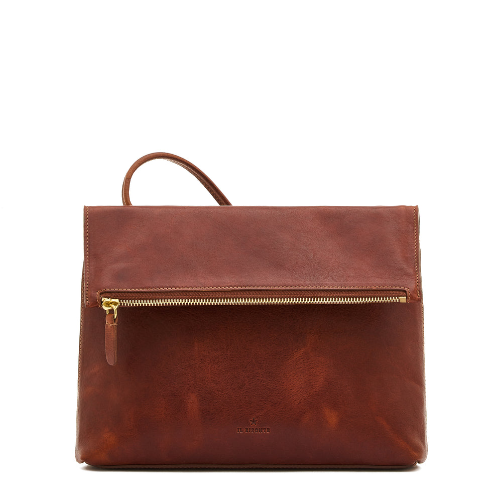 Anna | Women's crossbody bag in vintage leather color sepia