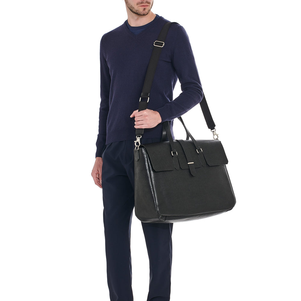 Belfiore | Sac voyage pour homme en cuir vintage couleur noir