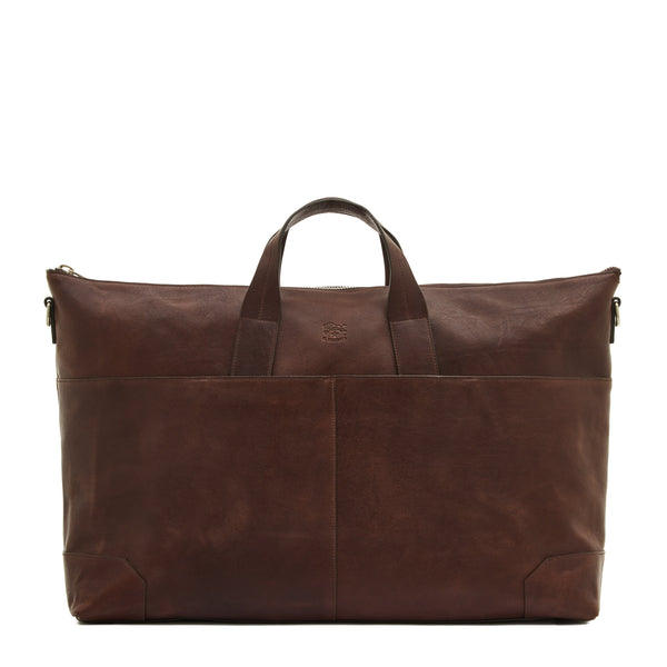 Galileo | Borsa da viaggio da uomo in pelle invecchiata colore caffè