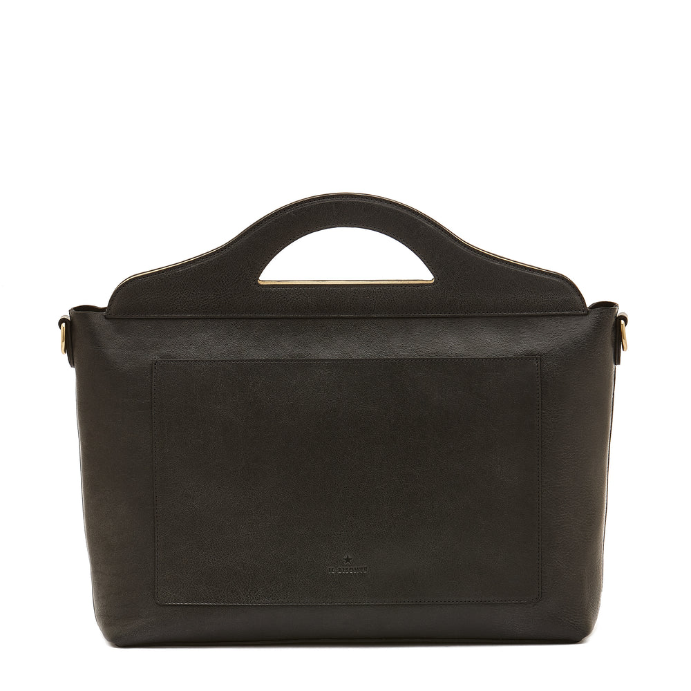 Manhattan | Women's handbag in leather color black / white