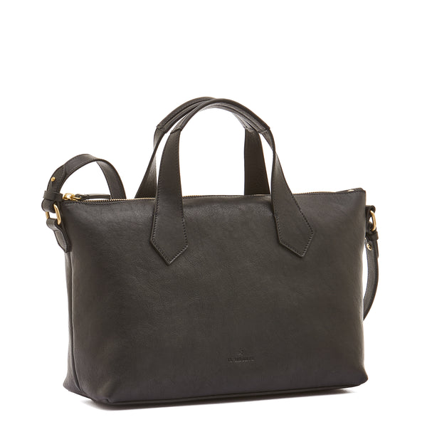 Le laudi | Sac a main pour femme en cuir vintage couleur noir