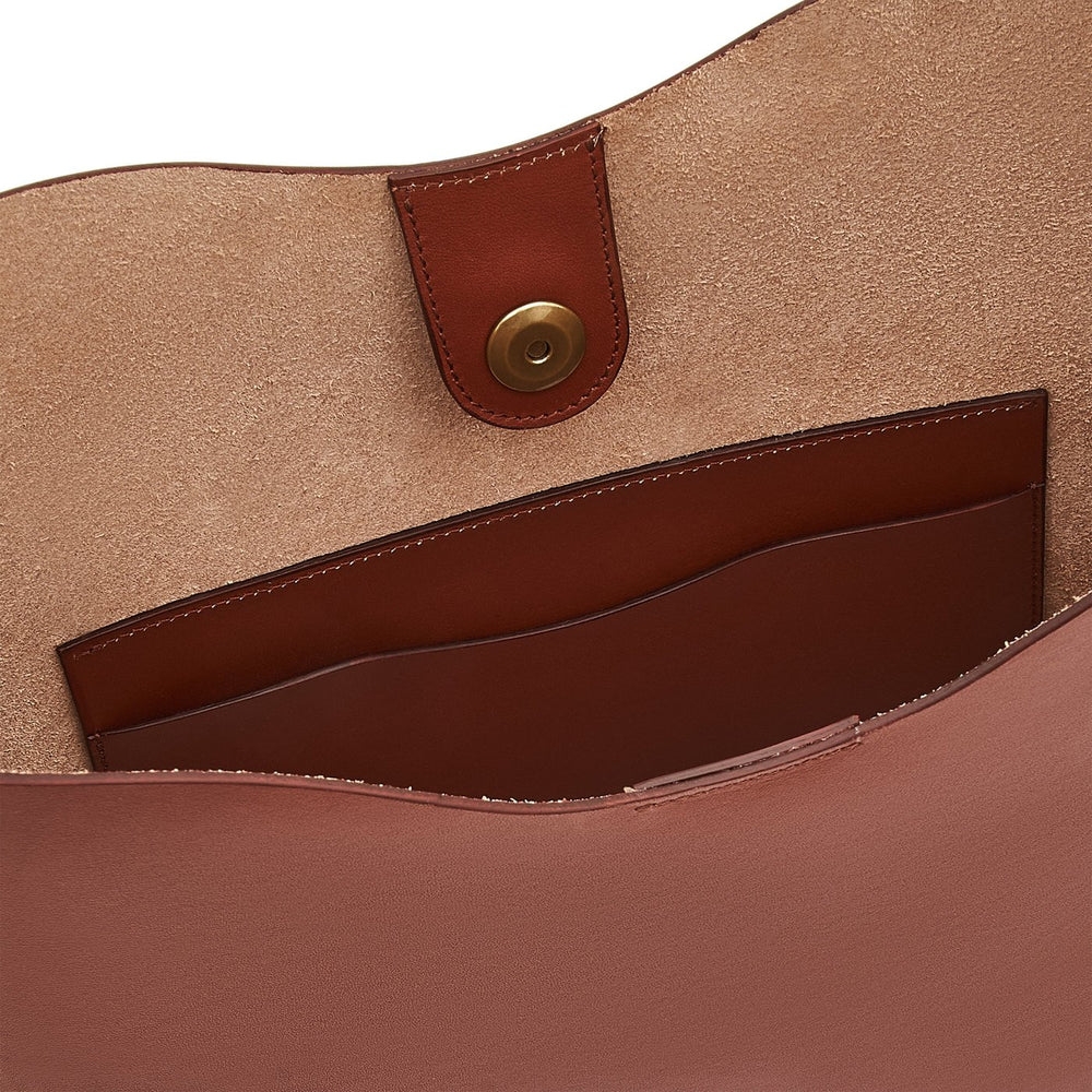 Roseto | Hobo pour femme en cuir couleur rouge ruggine