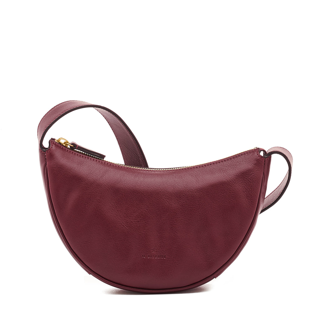 Oliveta | Hobo pour femme en cuir couleur cerise noir