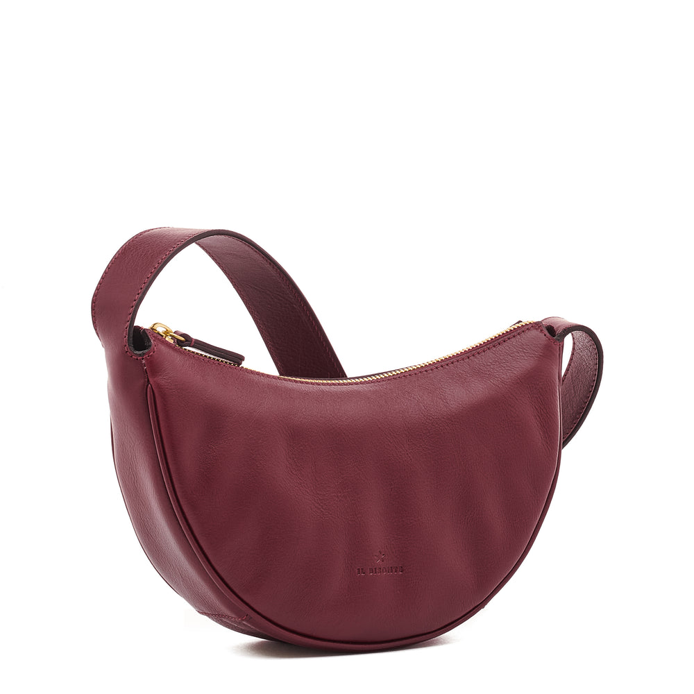 Oliveta | Hobo pour femme en cuir couleur cerise noir