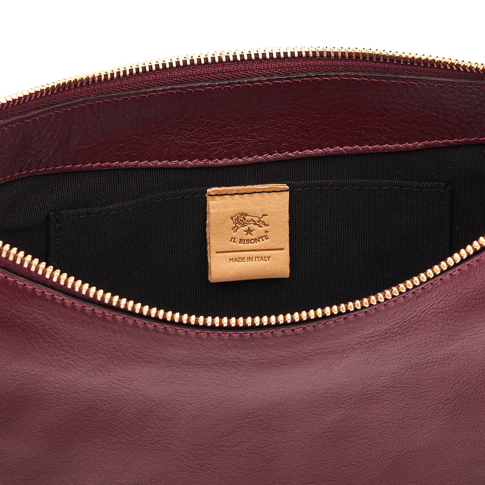 Oliveta | Hobo pour femme en cuir couleur cerise noir