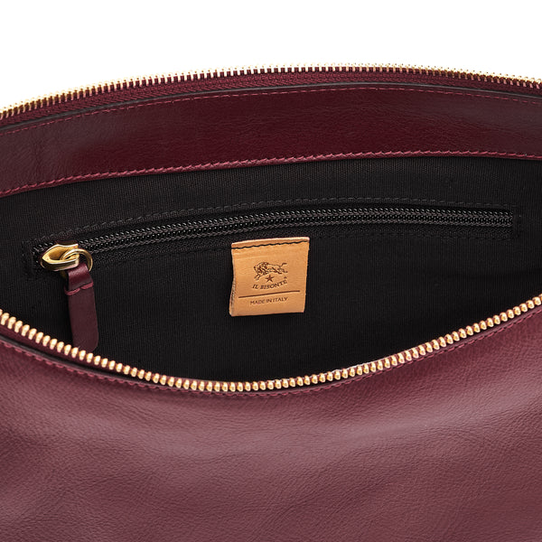 Oliveta | Hobo pour femme en cuir couleur cerise noir