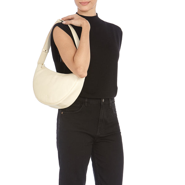 Oliveta | Hobo pour femme en cuir couleur blanc