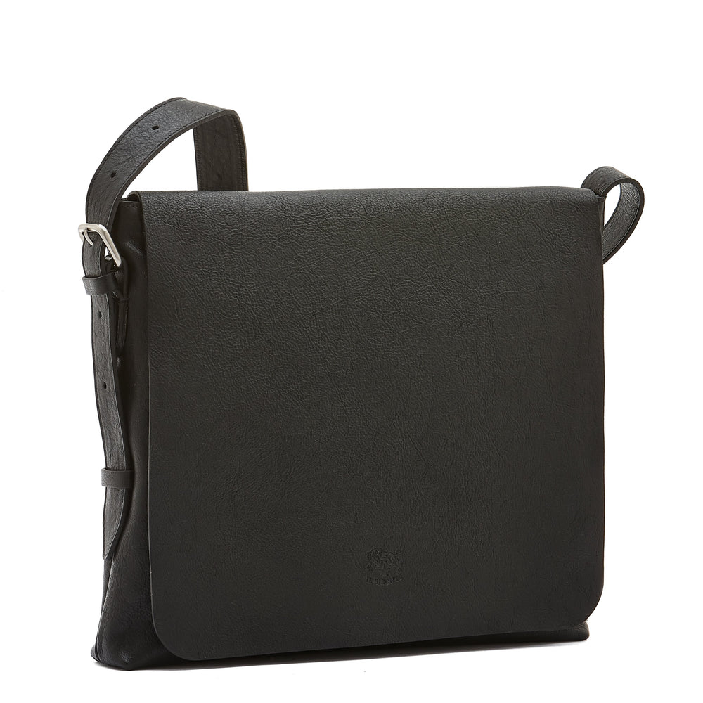 Brolio | Messenger da uomo in pelle invecchiata colore nero