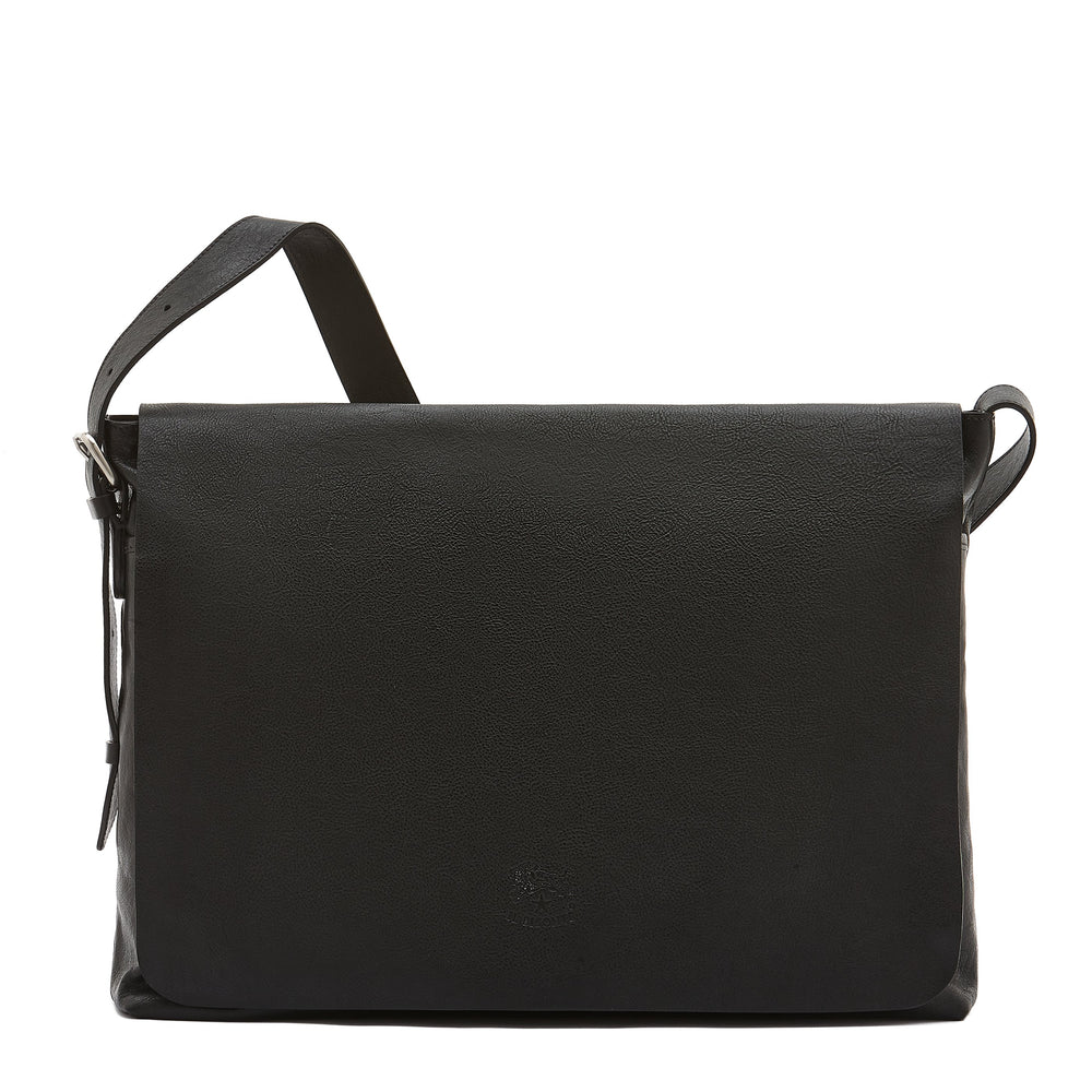 Brolio | Sac messenger pour homme en cuir vintage couleur noir