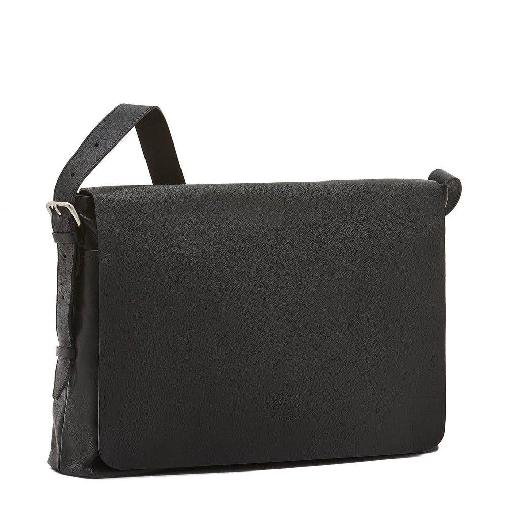 Brolio | Men's messenger in vintage leather color black