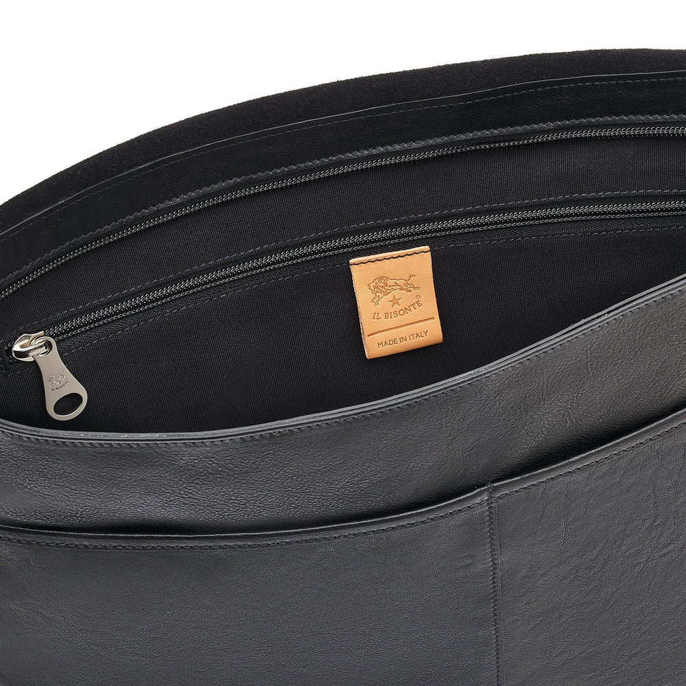 Brolio | Men's messenger in vintage leather color black