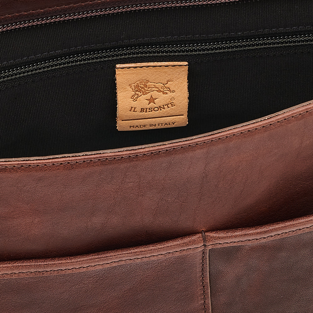 Brolio | Men's messenger in vintage leather color coffee