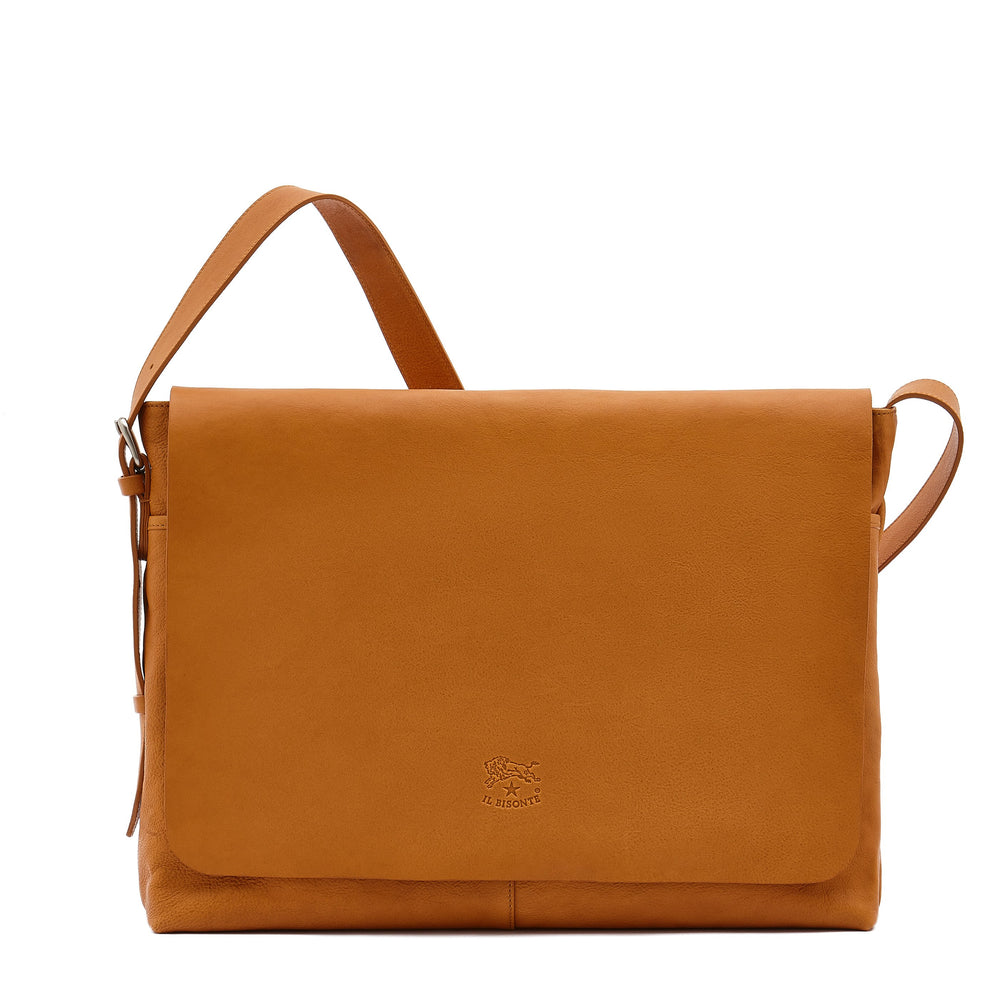 Brolio | Men's messenger in vintage leather color natural