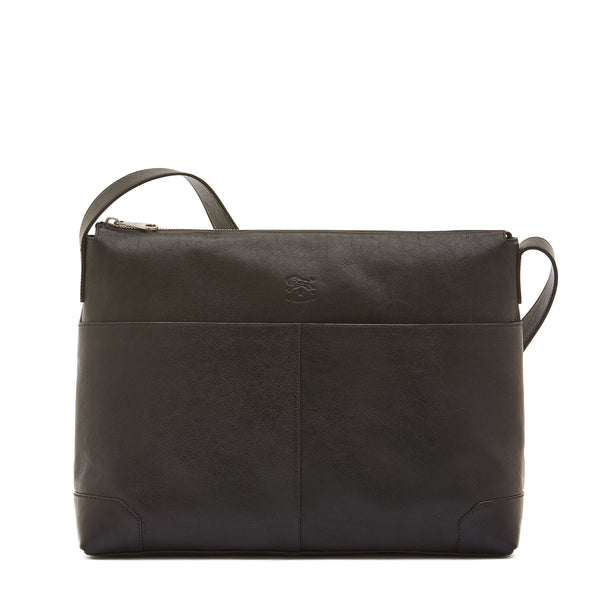 Galileo | Men's messenger in vintage leather color black