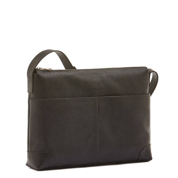 Galileo | Sac messenger pour homme en cuir vintage couleur noir