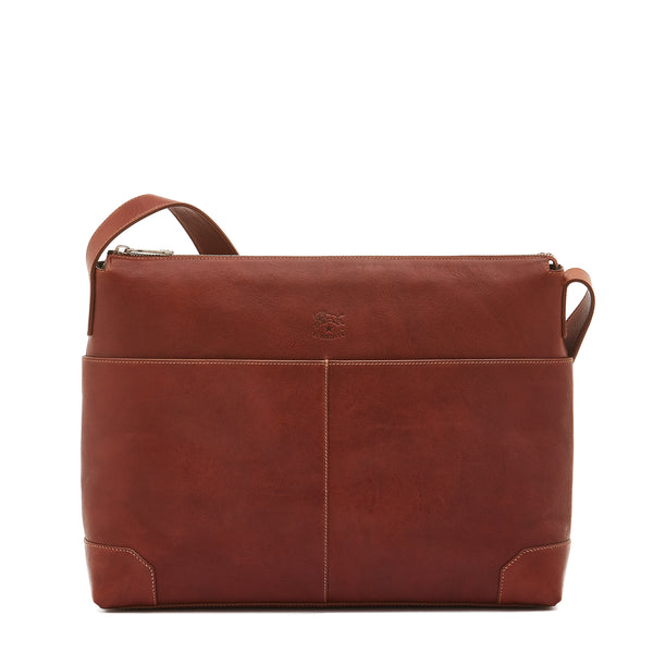 Galileo | Men's messenger in vintage leather color sepia